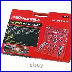 Neilsen Imperial Tap and Die Set. Alloy Steel. 115pcs in Heavy Duty Carry Case