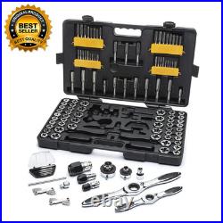 New 114 Piece SAE Metric Ratcheting Tap and Die Set with Storage Case