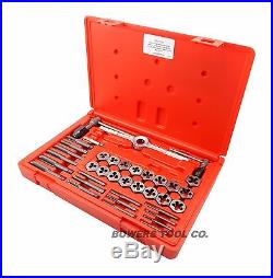 Norseman 37pc SAE Hi-Carbon Tap and Die Set NF-SAE NC-USS with Wrenches & Case
