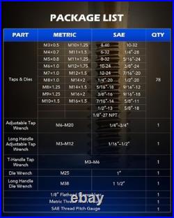 Orion Motor Tech 86pc Tap and Die Set, SAE & Metric Set Tool Set