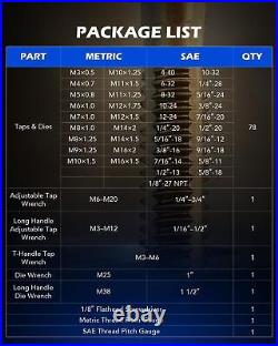 Orion Motor Tech 86pc Tap and Die Set in SAE and Metric, NEW