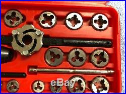 PERFECT Snap-on TD2425 41-piece 1/4 to 1/2 NF / NC SAE Tap and Die Set