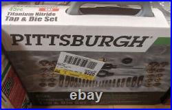PITTSBURGH 45 pc Titanium Nitride SAE Tap and Die set Model 60685 NIB