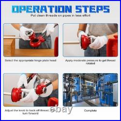 Pipe Threader Ratchet Kit, Manual Ratcheting Pipe Threading Tool Set with 6 N