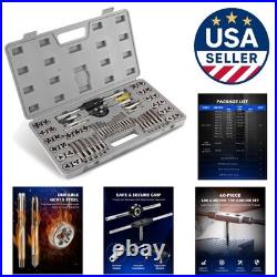 Precision 60 PCS Tap and Die Kit with Durable GCr15 Steel Professional Quality