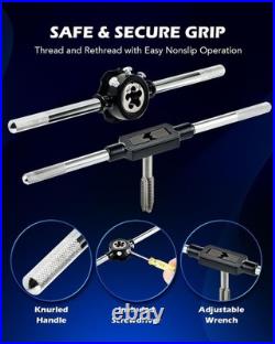 Precision 60 PCS Tap and Die Kit with Durable GCr15 Steel Professional Quality