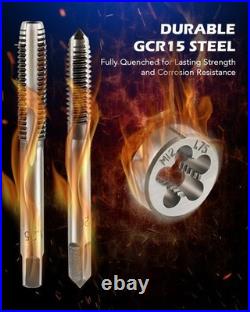 Precision 60 PCS Tap and Die Kit with Durable GCr15 Steel Professional Quality