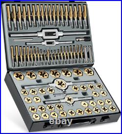 Premium Titanium Coated Tap and Die Set 86pc SAE & Metric for Every Project