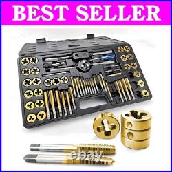 Professional 60PCS Metric & SAE Tap and Die Set Heavy-Duty with Storage Case