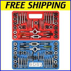Professional 80-Piece SAE & Metric Tap and Die Set for Precision Repairs