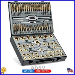 Professional 86-Piece Tap and Die Tool Set with Titanium Coating & Storage Case