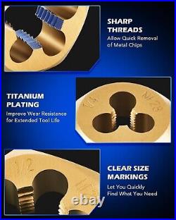 Professional Tap and Die Set Metric & SAE Titanium Coated Steel 86pc