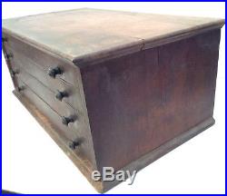 RARE Antique Vtg MORSE & CADILLAC GAGE CO Detroit Tap & Die Set 4 Drawer Cabinet