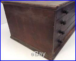 RARE Antique Vtg MORSE & CADILLAC GAGE CO Detroit Tap & Die Set 4 Drawer Cabinet