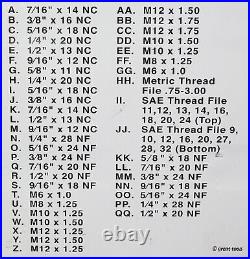 RETHREADING TAP AND DIE SET thread restoring file kit, repairs damaged threads