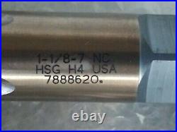SET OF (3) 1 1/8-7 NC Taps, Industrial Grade Taper Plug & Bottoming GH4 USA