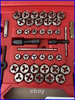 SNAP-ON TDTDM500A 76pc Combination Tap & Die Set-MOST PIECES UNUSED! FREE SHIP