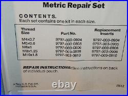 STIHL Heli Coil metric screw thread repair sets, #9797-003-0815, 5 thread sizes