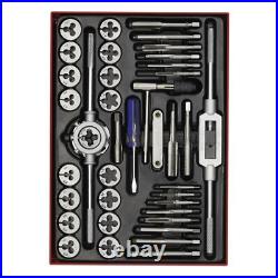 Sealey 40pc Tap and Die Set Split Dies Metric Thread Cutting Tool M3 M12 Steel