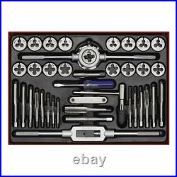 Sealey 40pc Tap and Die Set Split Dies Metric Thread Cutting Tool M3 M12 Steel