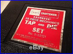 Sears Craftsman Kromedge Tap And Die Set 59 Piece 9-52151