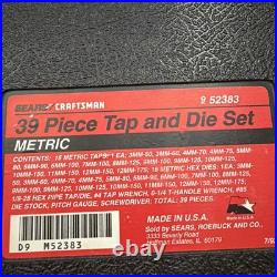 Sears Craftsman USA 39pc Sae Tap & Die Set 52383