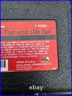 Sears Craftsman Usa 39pc Metric Tap Die Set 52383 Rare Light Use