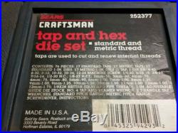 Sears Craftsman standard and metric tap and die set kit USED