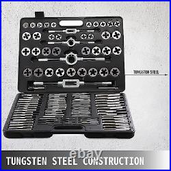 Set Tap Die Metric Tool With Case Steel Tungsten Combination Titanium 110-Pcs New