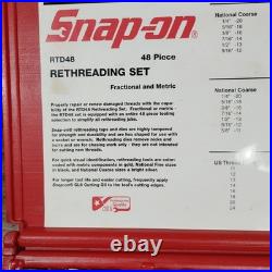 Snap On RTD48 Tap & Die Rethreading Set Threading Tool Red Hard Case Incomplete