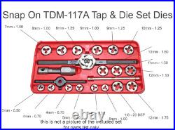 Snap On TDM-117A METRIC Tap & Die Set (with 3 Replacements)