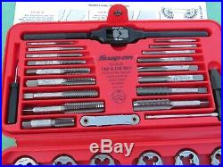 Snap On Td2425 41 Piece Sae Tap And Die Set Nf Nc Threads #4 1/2 Free Ship