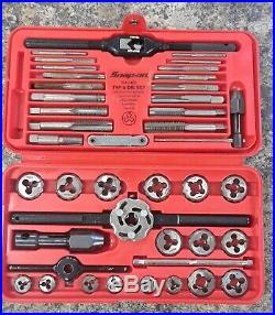 Snap On Tool 41pc TD-2425 Tap & Die Set HEX Thread Wrench Pipe Kit with Case