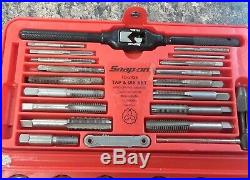 Snap On Tool 41pc TD-2425 Tap & Die Set HEX Thread Wrench Pipe Kit with Case