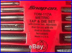 Snap On Tools TDM-117A Metric Tap and Die Set complete NICE CONDITION