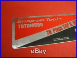 Snap On Tools Tap Die Set Standard SAE Metric USA TDTDM500