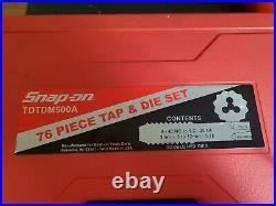 Snap-On USA 76 Piece Tap & Die Set (TDTDM500A) Complete NR