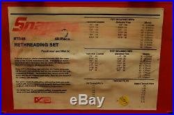 Snap-on 48 Piece Rethreading Set Fractional and Metric RTD48 Made in USA C1
