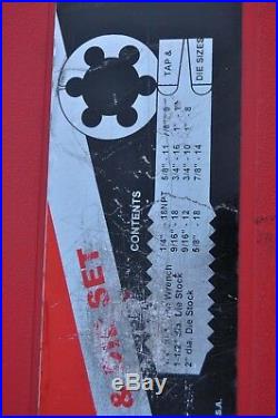 Snap-on TD9902B 25 pc US Tap and Die Set VERY NICE 1/2-1 NF and NC threads