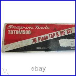 Snap-on TDTDM500 76-Piece Tap & Die Set Metric/SAE Red Case Mixed Vintage Tools