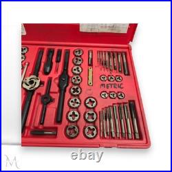 Snap-on TDTDM500 76-Piece Tap & Die Set Metric/SAE Red Case Mixed Vintage Tools
