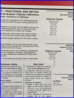 Snap-on TOOLS RTD48 New NOS 48-pc SAE & Metric Thread Restoring Rethreading Set