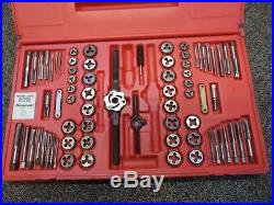 Snap-on Tools TDTDM500A 76 Piece Tap and Die Set -Missing 6 Pieces As Shown