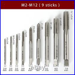 Spiral Flute Point HSS Machine Thread Taps Set TiN Coated / HSS-Co Cobalt M2-M12