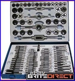 TAP AND DIE METRIC SET 110 Pc ENGINEERS PRO KIT Screw Bolt Cutter Metal Case