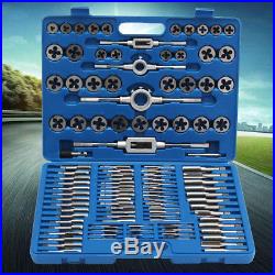 TAP AND DIE Set 110 piece SAE & METRIC withCase Screw Extractor Remover Chasing