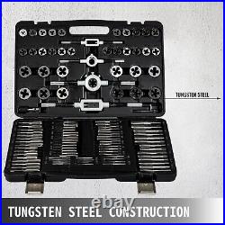 TAP AND DIE Set 110 piece SAE & METRIC with Case Screw Extractor Remover Chasing