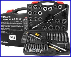 TOMMARS 51-Pc 1/4-20 to 1-14 Jumbo Tap and Die Set SAE Round Threading Dies for TOMMARS 51-Pc 1/4-20 to 1-14 Jumbo Tap and Die Set SAE Round Threading Dies for