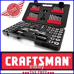 Tap And Die Set Hand Tool Kit Craftsman Tools Combination Inch Metric Taps Dies