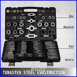 Tap Die Set Metric M2-M18 Tungsten Steel Titanium with Storage Case 110 Pcs